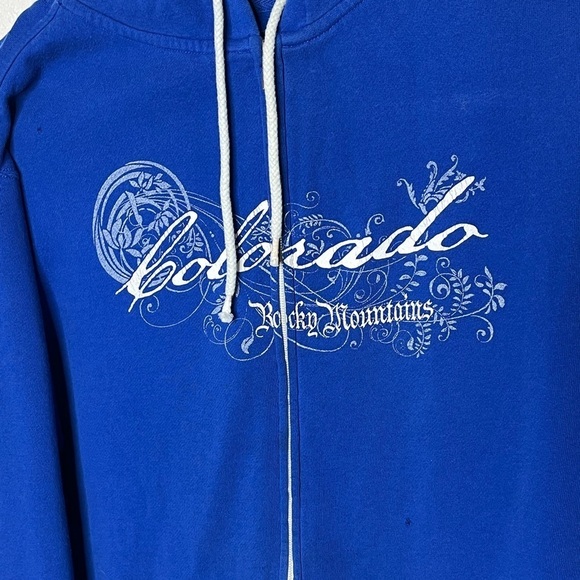 Yesterdays Sportswear Imperfection Colorado Rocky Mtns Zip Up Hoodie Jacket Sz L - Picture 2 of 7
